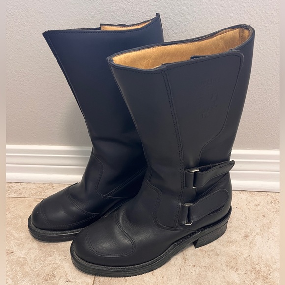 Chippewa Rally Black Leather Riding Boots Sz 7D Worn Twice - Picture 1 of 9